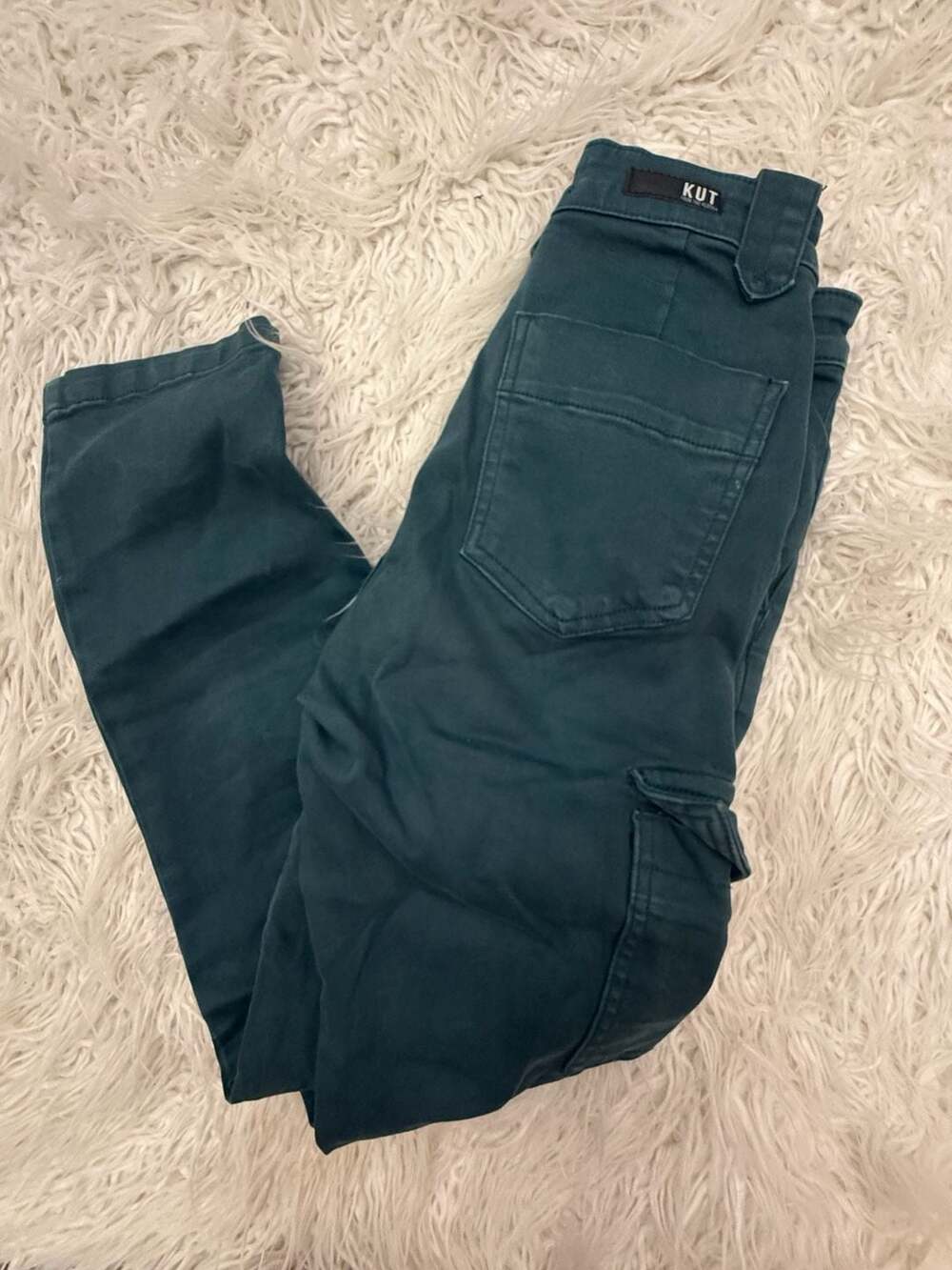 KUT from the Kloth Size 0 Teal Cargp Pants Straight Leg